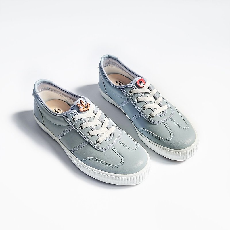 (Wide last) Xiaoshan 2.0 Leather Flat Loafers Water-Repellent - Gray Blue Small Q Bottom - Women's Casual Shoes - Faux Leather Blue
