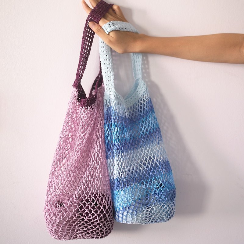 Japanese pastoral style diy material package 5th lace line shopping bag tote bag - เย็บปัก/ถักทอ/ใยขนแกะ - ผ้าฝ้าย/ผ้าลินิน 