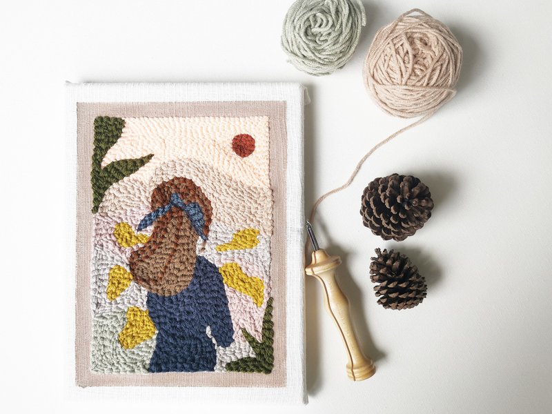 Punch Needle Wall Hangings - People portrait - 壁貼/牆壁裝飾 - 繡線 