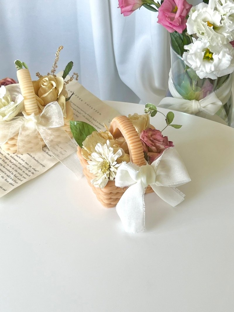 A whole basket of blessings, dried flowers, flower baskets, candles, customized candle gift boxes, wedding souvenirs, bridesmaid gifts - Candles & Candle Holders - Wax 