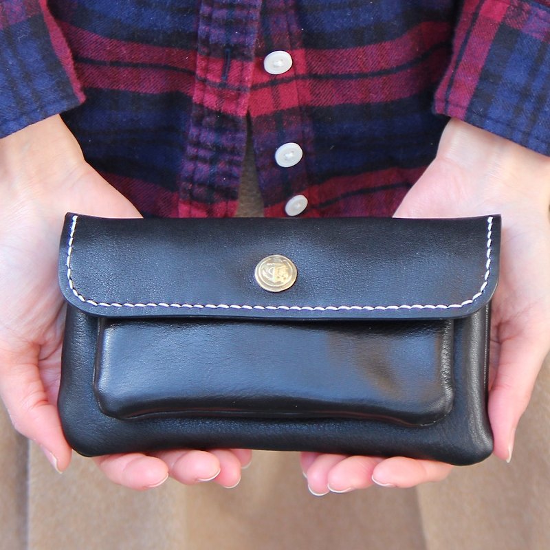 mare-wallet black Tochigi leather wallet - กระเป๋าสตางค์ - หนังแท้ สีดำ