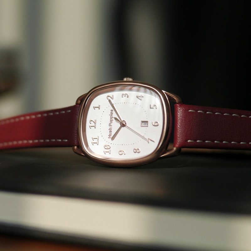 Hush Puppies 簡約氣質酒桶女錶(HP3899) / 共2色 - 女錶 - 不鏽鋼 紅色
