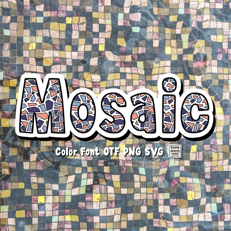 Mosaic Color OTF PNG SVG - 字體設計 - 其他材質 