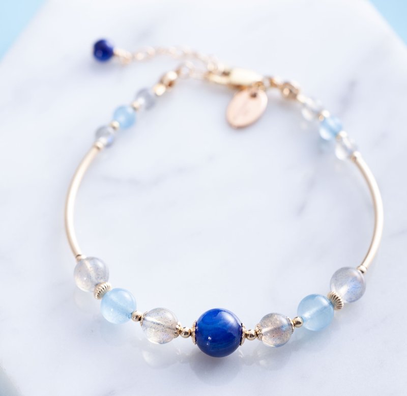 Kyanite , Labradorite , 14K Gold Filled Findings Bracelet - Bracelets - Crystal Multicolor