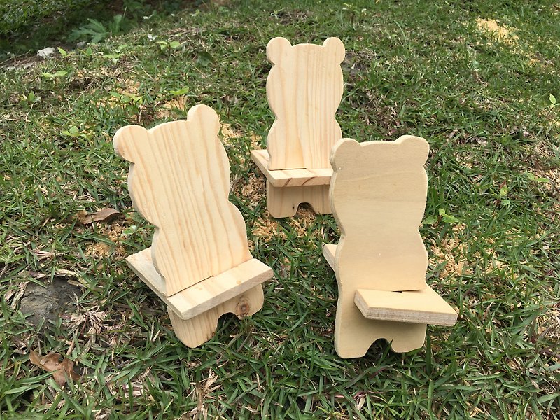 [Xiong Kenzuo Carpentry Workshop]//Customization// Cute animal-shaped mobile phone holder/material package - Wood, Bamboo & Paper - Wood Brown