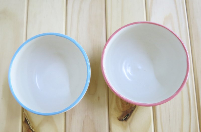輕鬆小碗-粉藍/粉紅 - 碗 - 陶 粉紅色