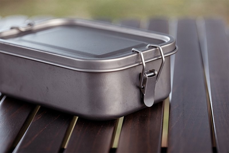 【Refine】Pure titanium lunch box - Lunch Boxes - Other Metals Silver