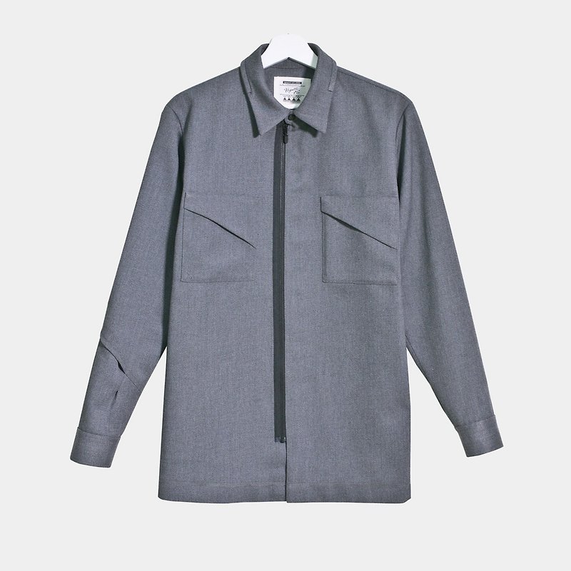 Omar.gry / L-Shirt - Men's Shirts - Cotton & Hemp Gray