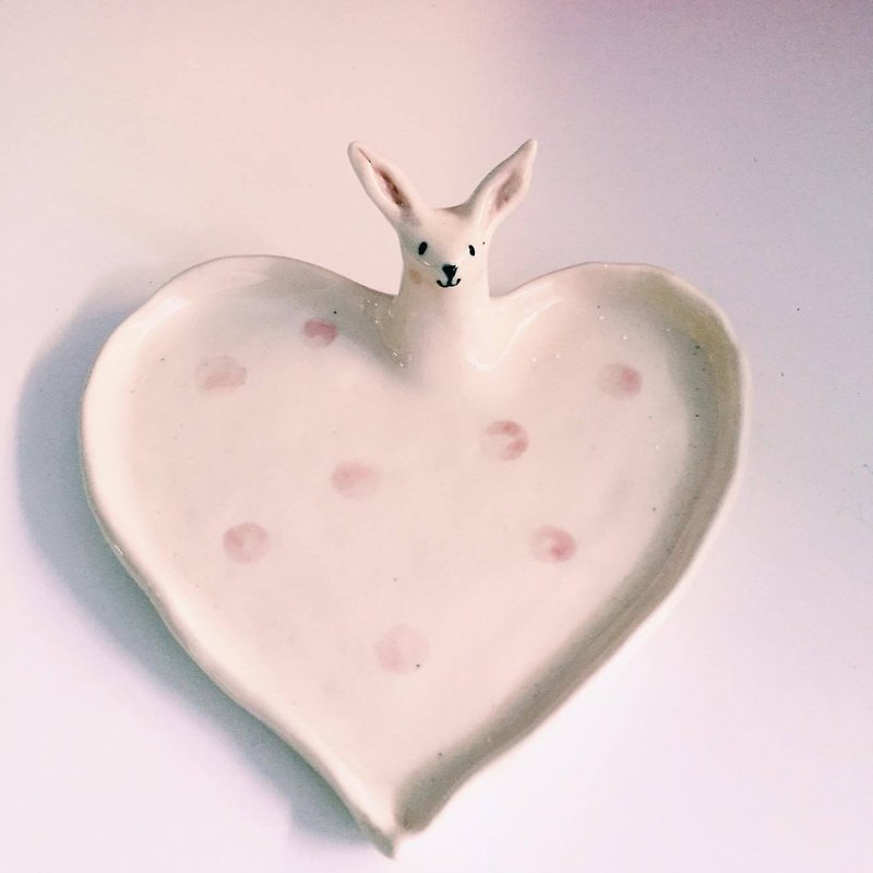 Fast Rabbit Heart - Small Plates & Saucers - Other Materials Pink