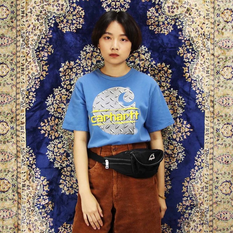 Tsubasa.Y ancient house cahartt014 water blue Tee, vintage brand Tee T-shirt T-shirt - เสื้อฮู้ด - ผ้าฝ้าย/ผ้าลินิน 
