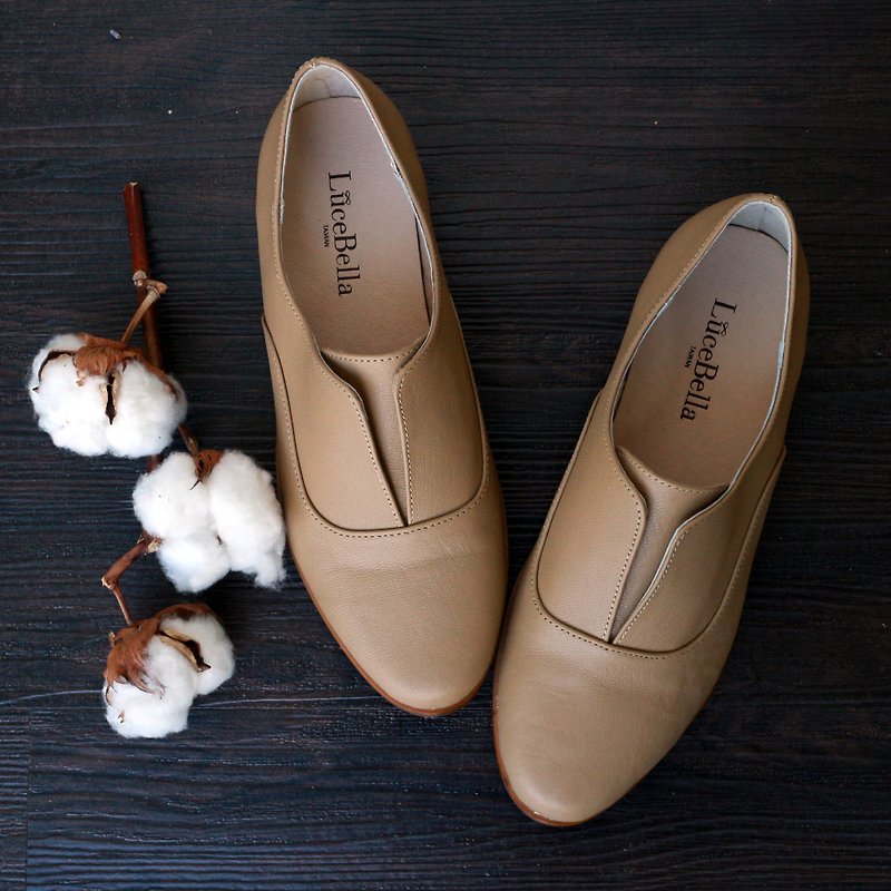 【Jazz】 Oxford shoes - Brown - รองเท้าอ็อกฟอร์ดผู้หญิง - หนังแท้ สีนำ้ตาล