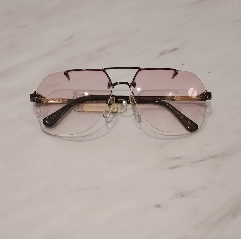 Old French Lancel Paris Rose Gold·aviator metal antique glasses out of print brand new - Glasses & Frames - Other Metals 