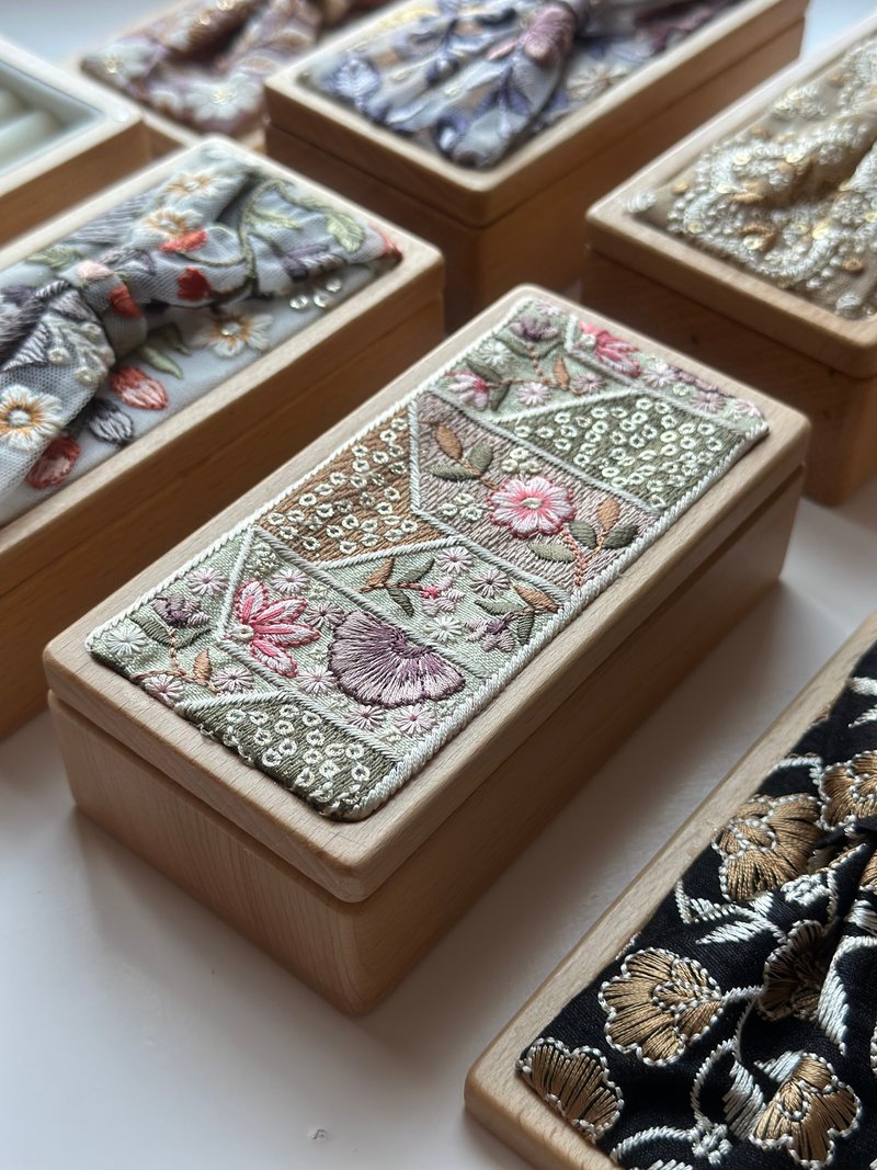 Wood x Fabric Jewel Box - Other - Cotton & Hemp Gold