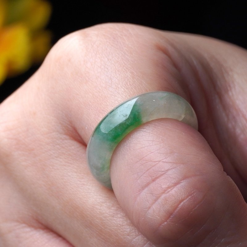 冰種飄陽綠翡翠戒指戒圈 | 國際13圍 | 天然緬甸玉翡翠A貨 | 送禮 - 戒指 - 玉石 多色