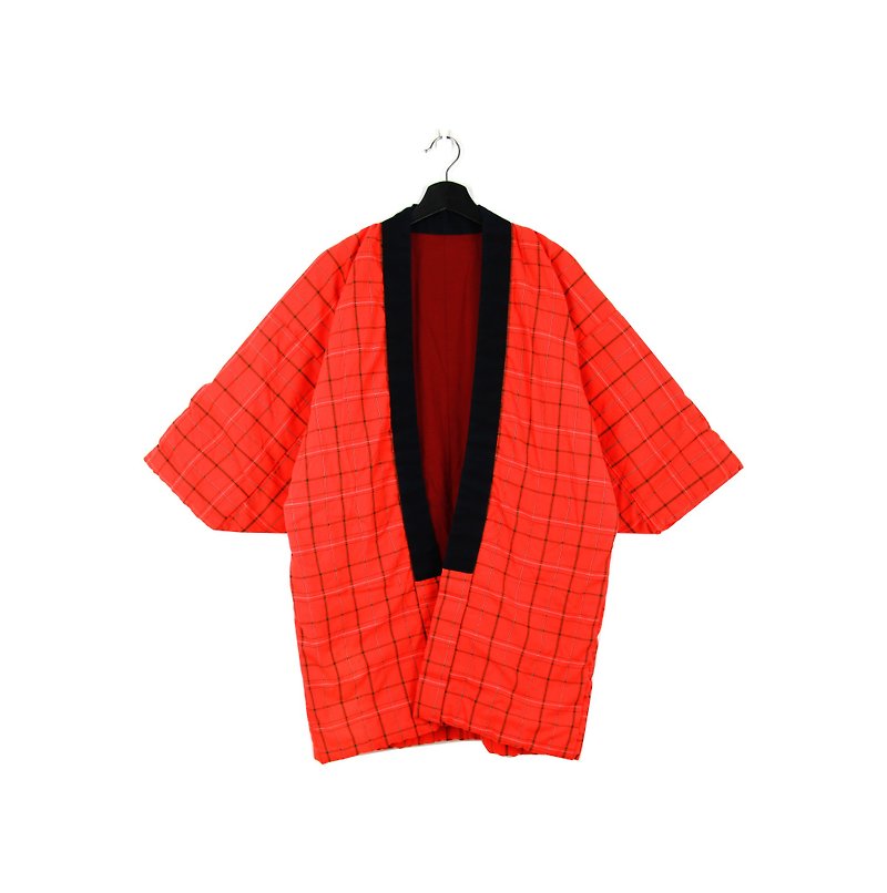 Back to Green :: 袢 day Japan home cotton jacket shop cotton bright orange // unisex wear / vintage (BT-19) - Women's Casual & Functional Jackets - Cotton & Hemp 