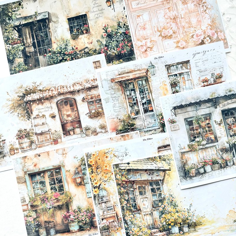 Z130 - Wall background paper sticker with flowers - 貼紙 - 紙 