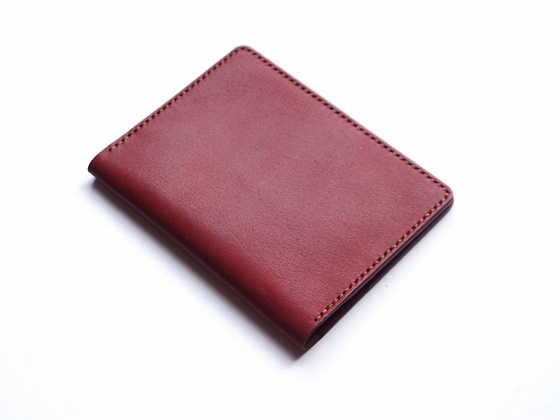 Red Leather Passport Holder / B7 cover Sleeve with Credit Card pockets - ที่เก็บพาสปอร์ต - หนังแท้ สีแดง