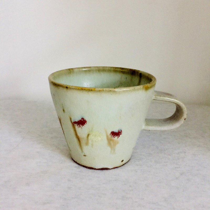 古色鴿灰三彩指繪咖啡杯(小) - 咖啡杯 - 陶 多色