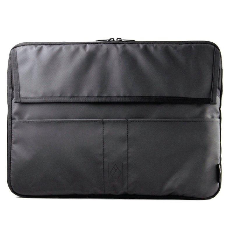 Dark texture zipper anti-collision liner notebook laptop bag macbook - กระเป๋าแล็ปท็อป - วัสดุอื่นๆ สีดำ