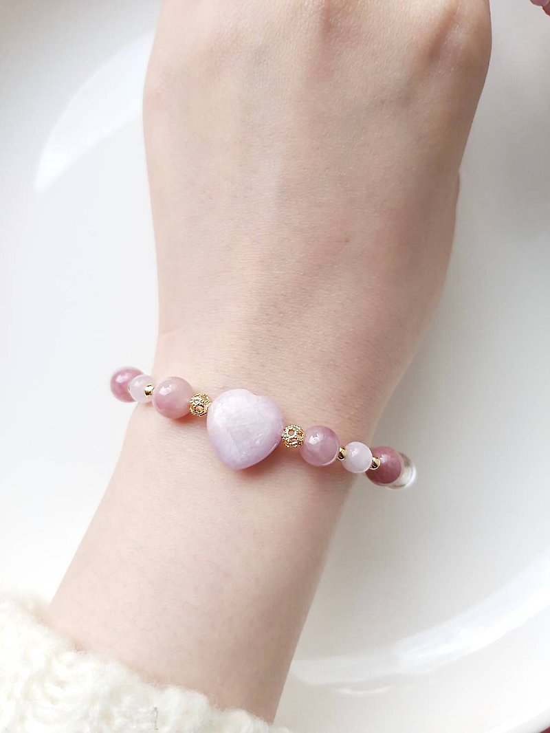 Heart-Tourmaline Purple Lihui Love White Crystal Crystal - Bracelets - Crystal Multicolor