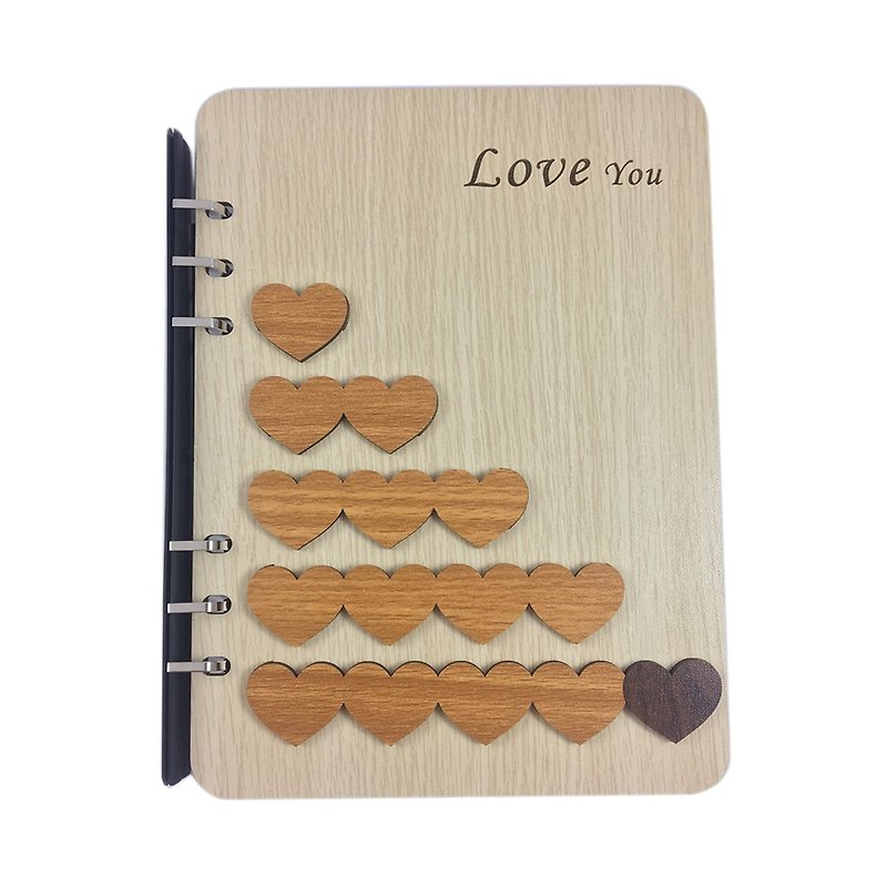  Two slices - notebook - stacked love - Notebooks & Journals - Wood White