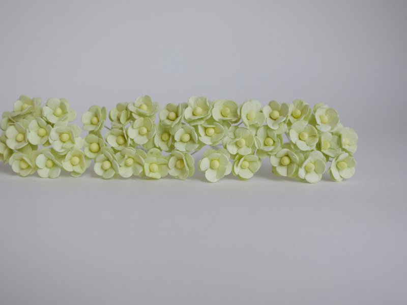 paper flower, supplies, 100 pcs. Canadian anemone size 1.5 cm. fresh green color - 其他 - 紙 紫色