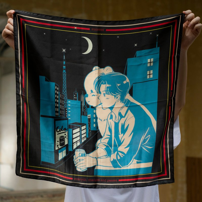 Night - Playlist of lonely night scarf - 絲巾 - 其他材質 黑色
