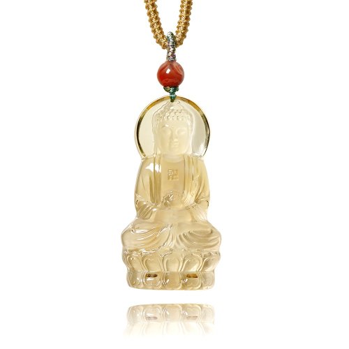 正佳珠寶 Gemsrich Jewelry 【正佳珠寶】黃水晶 頂級極淨濃黃 阿彌陀佛 19.8g 黃水晶吊墜