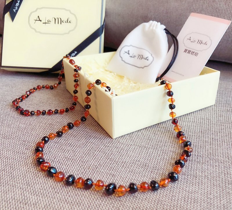 Wild amber necklace parent-child combination hit color - Other - Other Materials Brown