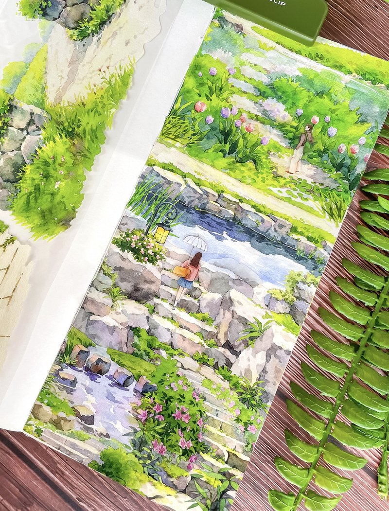 石階生花 小さな感動 水彩で描く PET 和紙膠帶 - 紙膠帶/和紙/PET - 其他材質 多色