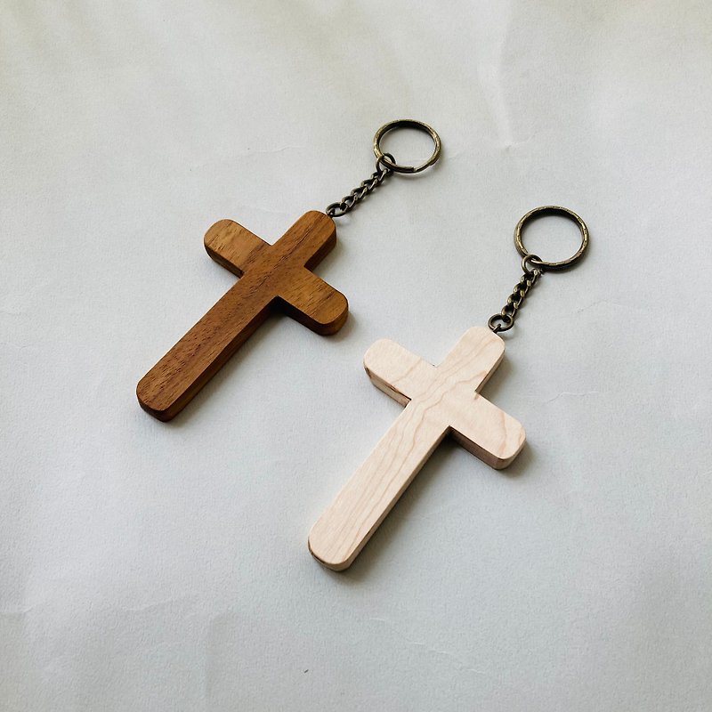 十字架吊飾 中 - 鑰匙圈/鎖匙扣 - 木頭 