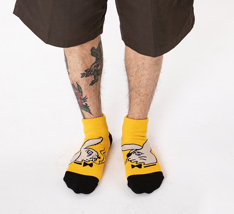 Stay Gold x Holie Glory Socks joint bunny socks - ถุงเท้า - วัสดุอื่นๆ สีเหลือง