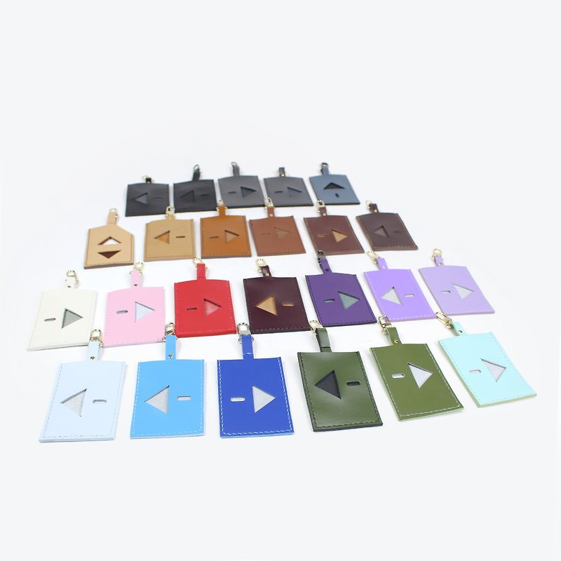 leather card holder with metal hook - กระเป๋าสตางค์ - หนังแท้ หลากหลายสี
