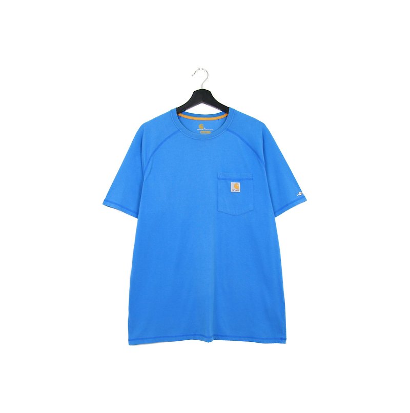 Back to Green:: Carhartt water blue left pocket can wear vintage t-shirt for both men and women - เสื้อยืดผู้ชาย - ผ้าฝ้าย/ผ้าลินิน 