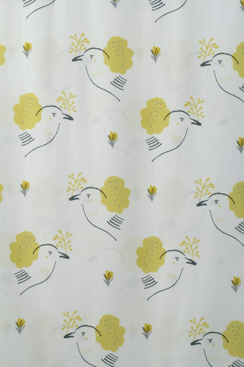 Jin Life × Li Ruojun Illustration Fabric - Spring Day (Yellow) - Other - Cotton & Hemp 