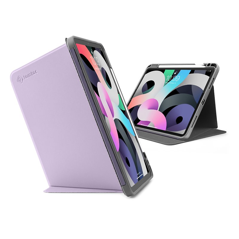 Tomtoc Multi-angle Folding Tablet Case, Purple - เคสแท็บเล็ต - หนังเทียม สีม่วง