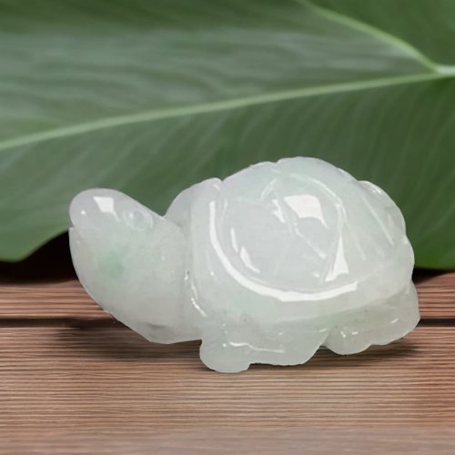 瓔珞珠寶盒 E.L.Jewelry Box 【吉祥‧長壽】冰種飄綠翡翠烏龜擺飾 | 天然緬甸玉翡翠A貨|送禮