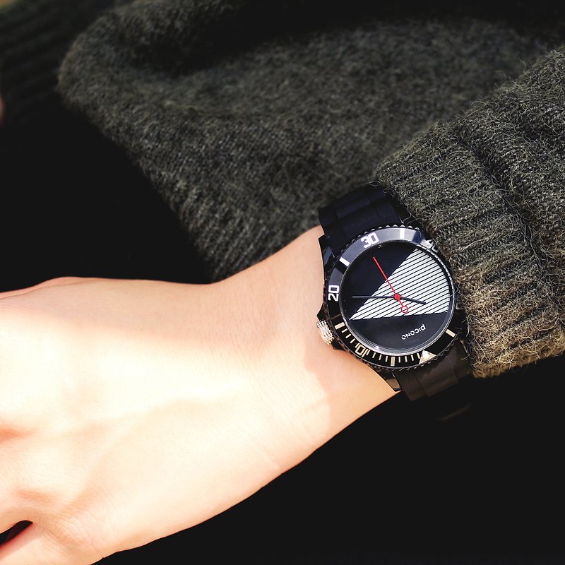 [PICONO]黒とホワイトの対話スポーツ腕時計-ブラック/ BA-BW-01 - 腕時計 - プラスチック ブラック