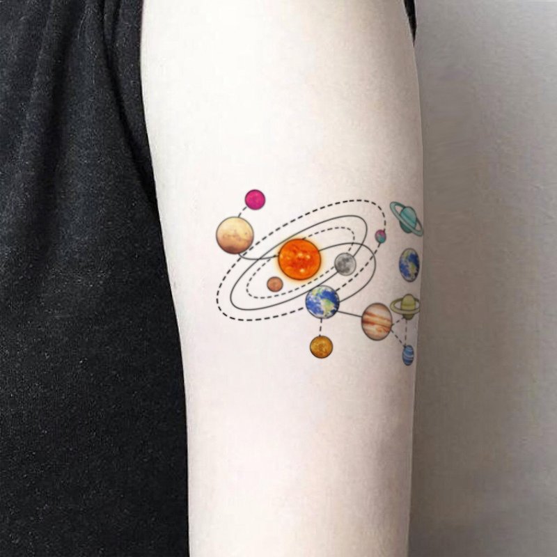 TU Tattoo Sticker - Cosmic solar system / Tattoo / waterproof Tattoo / originali - Temporary Tattoos - Paper 