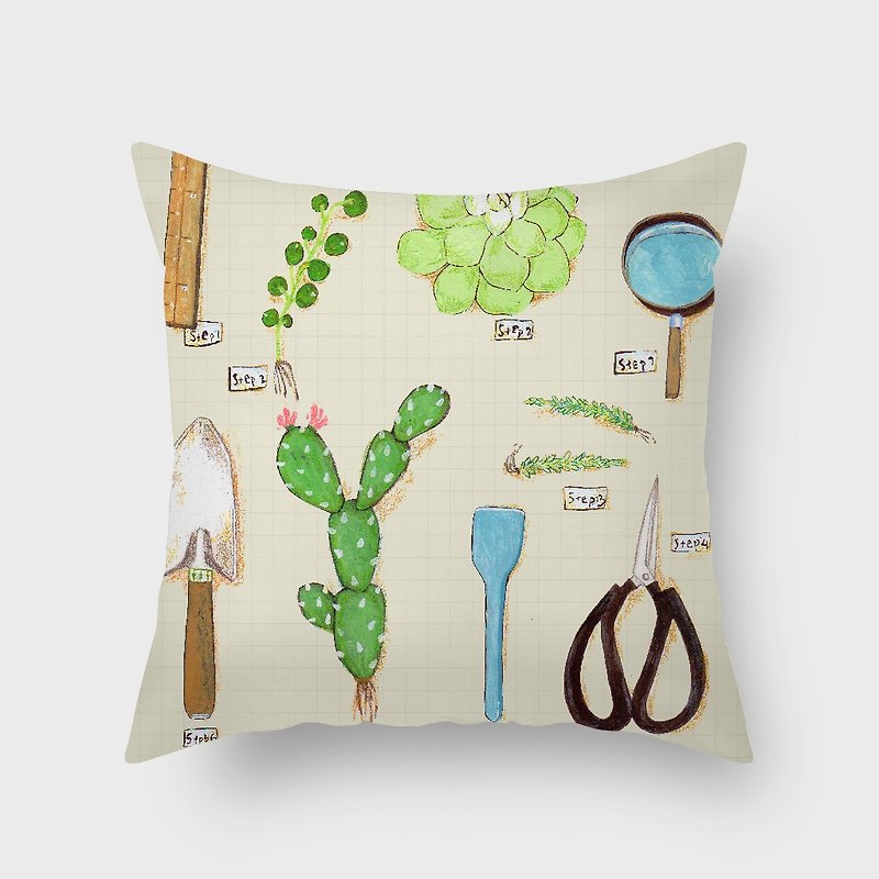 Day 02 - Make your own balcony with succulents B - Home Decor Home Decor Pillow Interior Decoration Pillow Lunch Break Gift - Pony Pei - หมอน - เส้นใยสังเคราะห์ หลากหลายสี