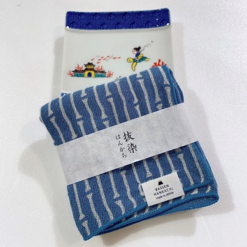 今治拔染三重紗方巾-竹縞 - 手帕 - 棉．麻 