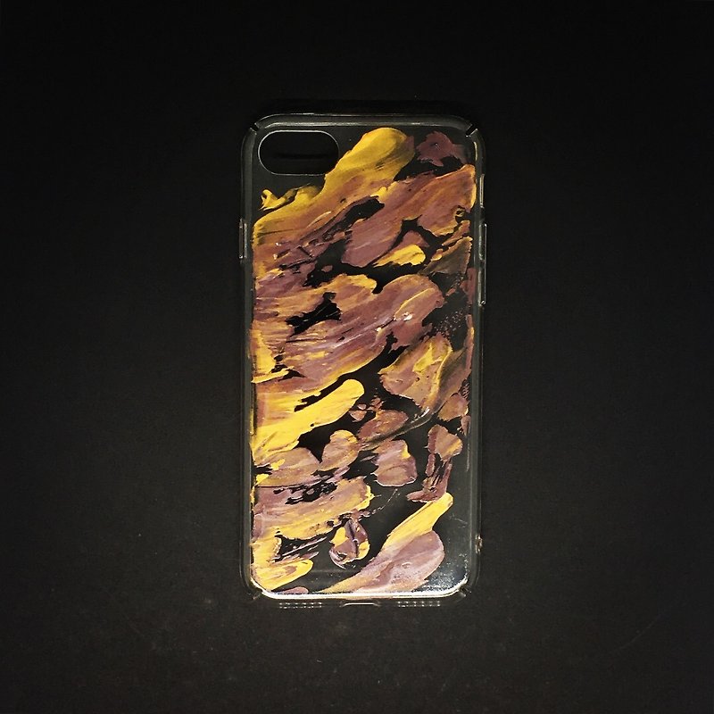 Acrylic 手繪抽象藝術手機殼 | iPhone 7/8 |  Gold Rush - 手機殼/手機套 - 壓克力 金色