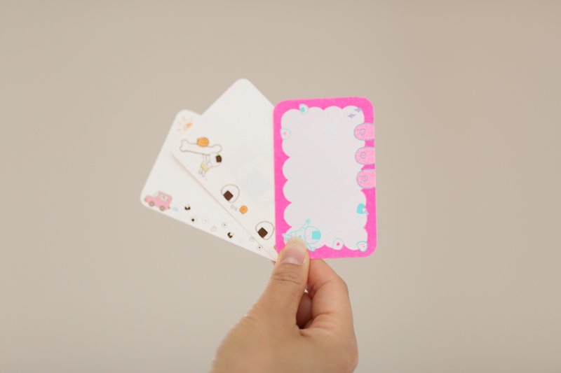 Rice ball message card Fluorescent pink ver. - การ์ด/โปสการ์ด - กระดาษ สึชมพู