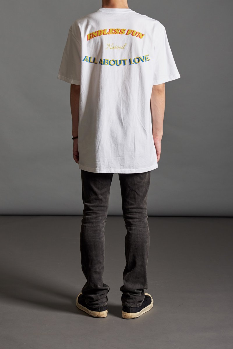 ENDLESSFUNパターンホワイトショートTEE - Tシャツ メンズ - コットン・麻 ホワイト