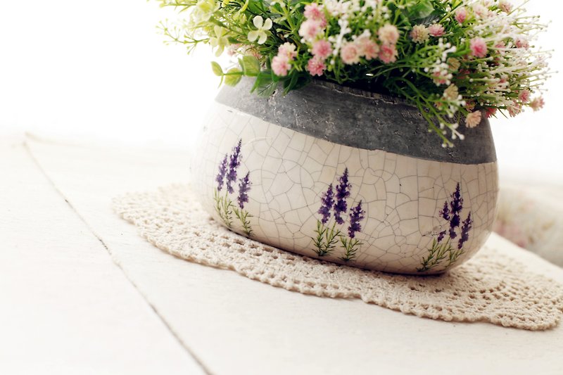 Good day [fetish] Nordic VINTAGE potted lavender pattern - Plants - Other Materials Purple