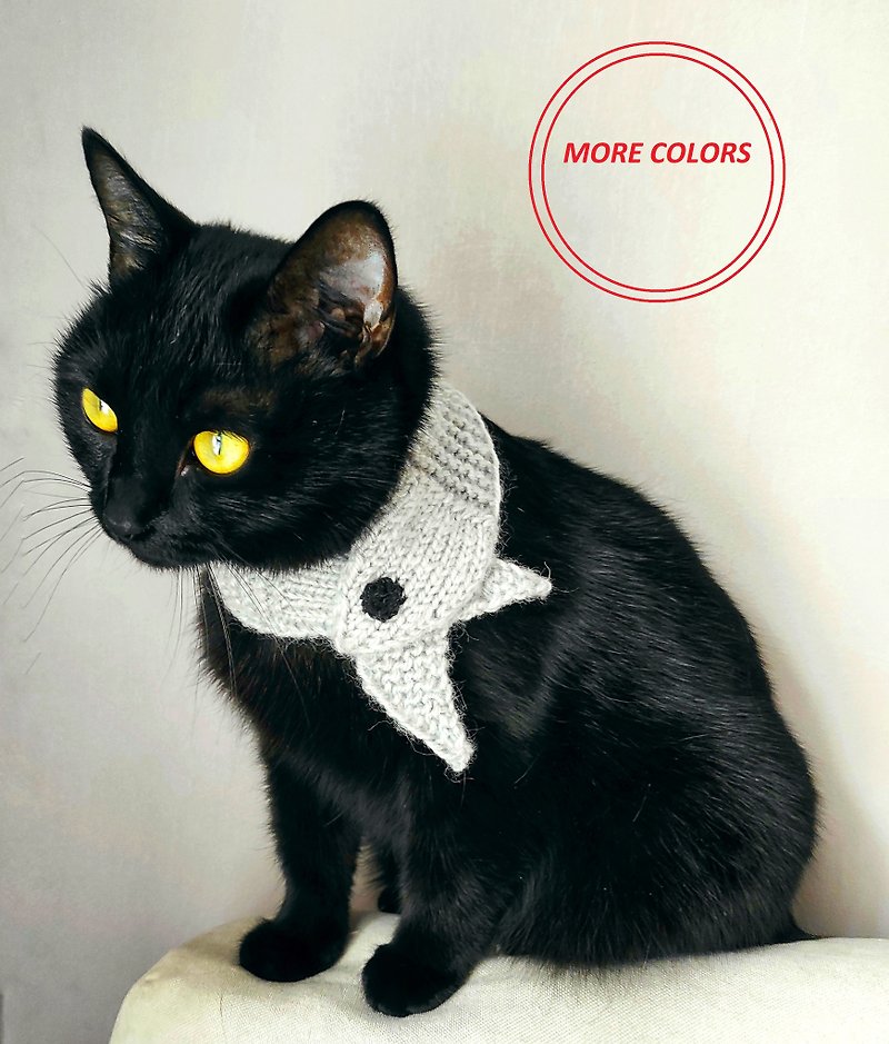 Scarf for pet Fish cat collar Pet cowl Hand knit neck warmer neck accessories - Clothing & Accessories - Wool 