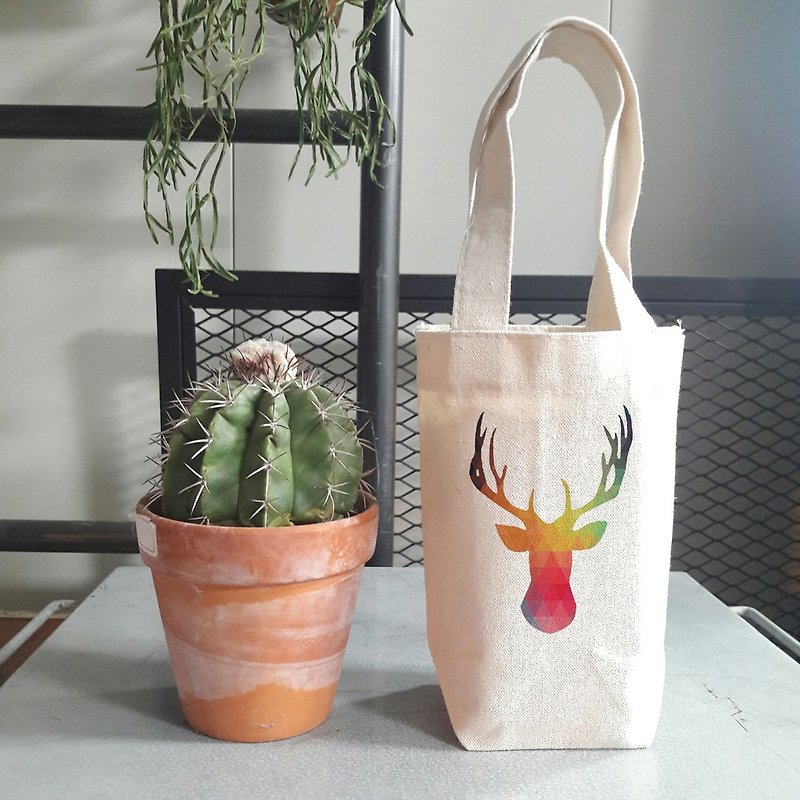 Abstract Stag little cotton bag - Beverage Holders & Bags - Cotton & Hemp White