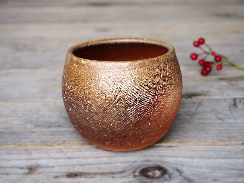 備前 フリーカップ(中)　f1-031 - 花瓶・植木鉢 - 陶器 ブラウン