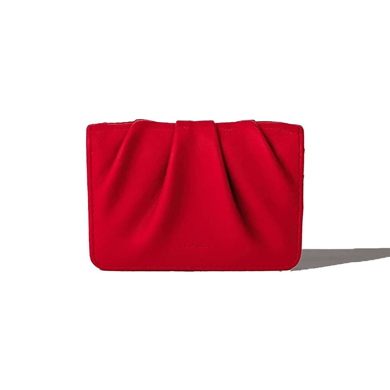 DOUGH Soft Card Wallets red - 錢包/皮夾/長短夾 - 真皮 紅色