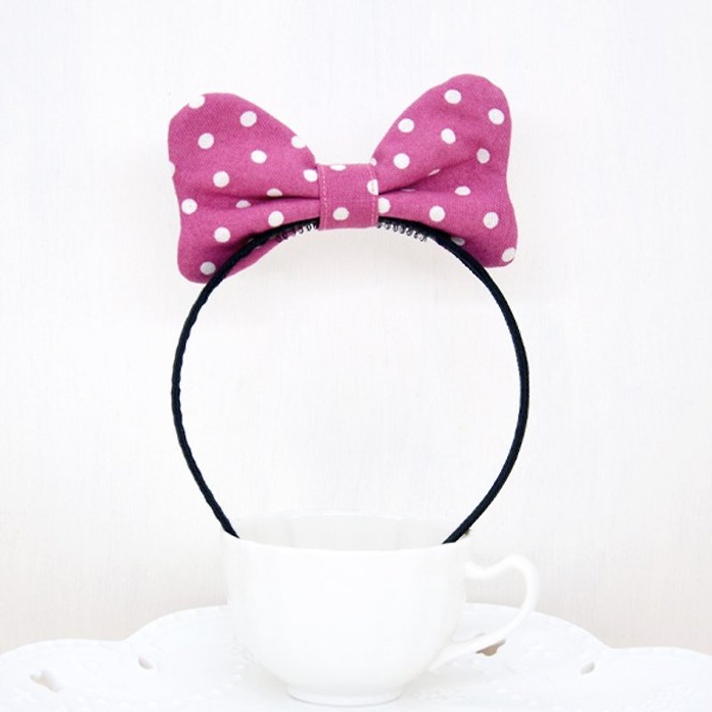 Cute Minnie Series - Rose Peach Soft Q Cloth Butterfly Hair Ring - Headbands - Cotton & Hemp Pink